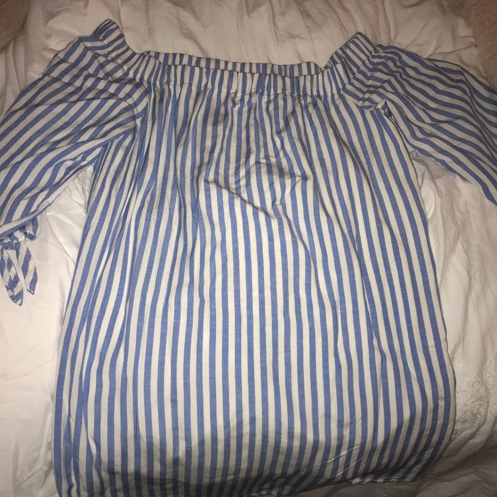 Striped Off the Shoulder Dress